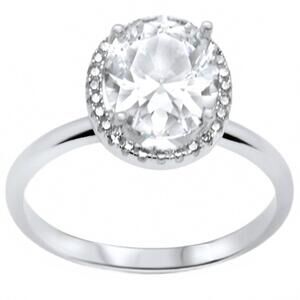 NEW STARLETTE women's hepburn engagement ring in silver